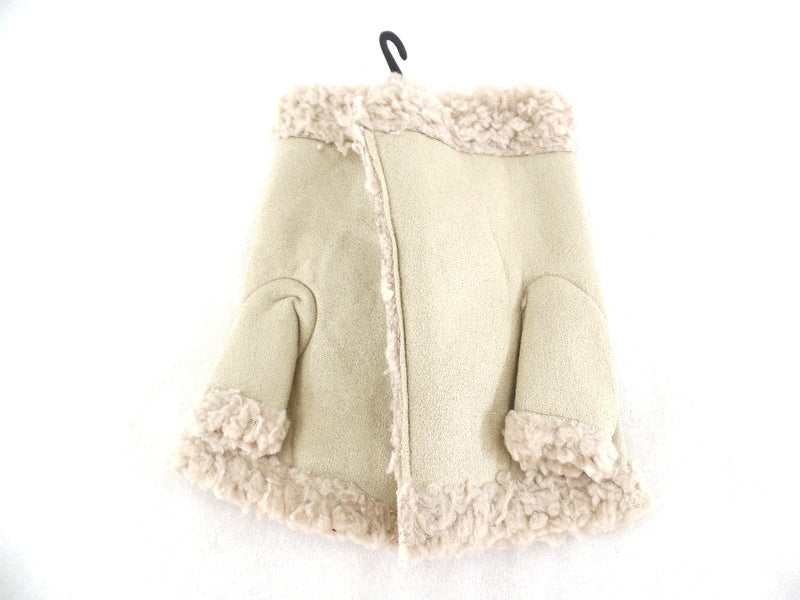 Handschuhe Fingerlos Creme / Beige S / M Kunstleder Kunstfell Natural Spirit