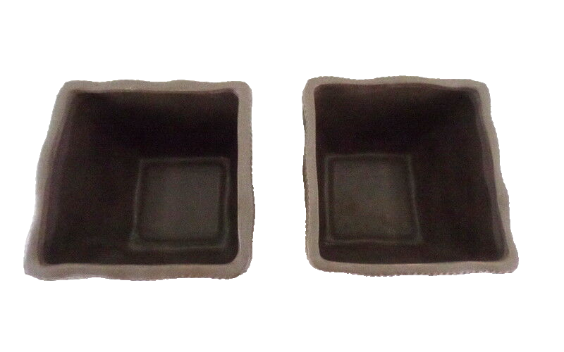 Töpfe Dekoration 2 Übertöpfe 13 cm Hoch dunkelbraun quadratisch  Pflanzen