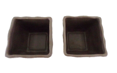 Töpfe Dekoration 2 Übertöpfe 13 cm Hoch dunkelbraun quadratisch  Pflanzen