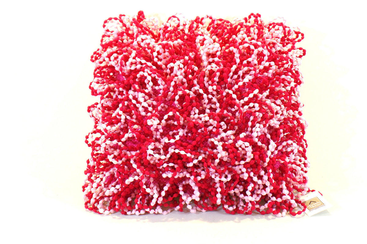 Kissen Rosa / Pink Schlaufen mit Kugel Look 40 x 40 cm Dutch Decor