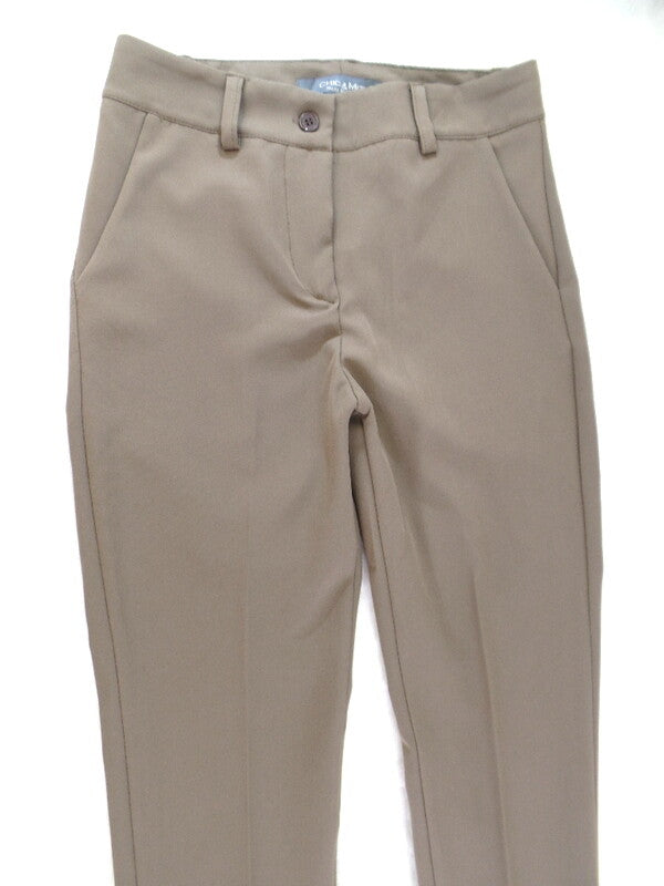 Hose Chic & Mit Kaki Größe S Bundfaltenhose Buisnesshose Italy