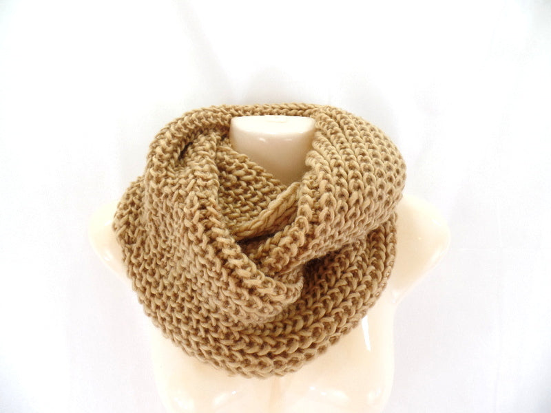 Schal Rundschal Braun Loop Wickelschal Schlauchschal gestrickt Polyester