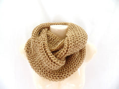 Schal Rundschal Braun Loop Wickelschal Schlauchschal gestrickt Polyester