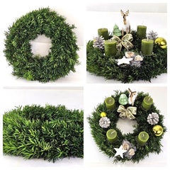 Kranz Taxus Rohling halbrund Eibe Adventskranz Frisch 40cm Dekoration Advent Tür