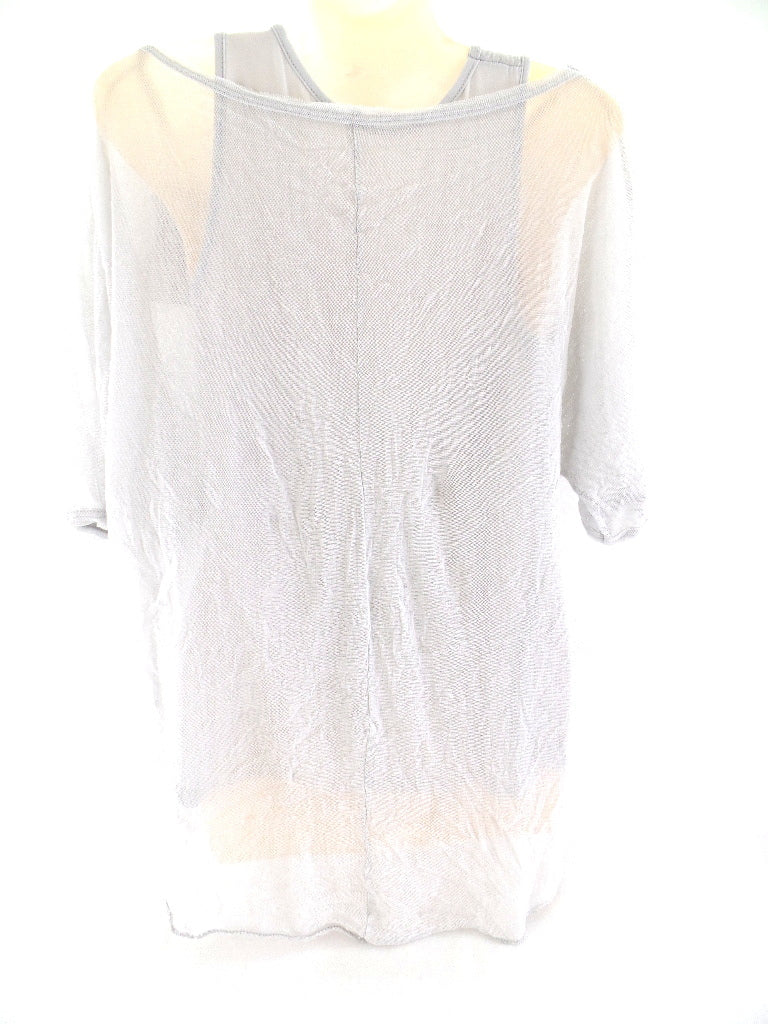 T - Shirt & Top America Vintage Flagge und Stern Grau One Size Pailetten Top !!