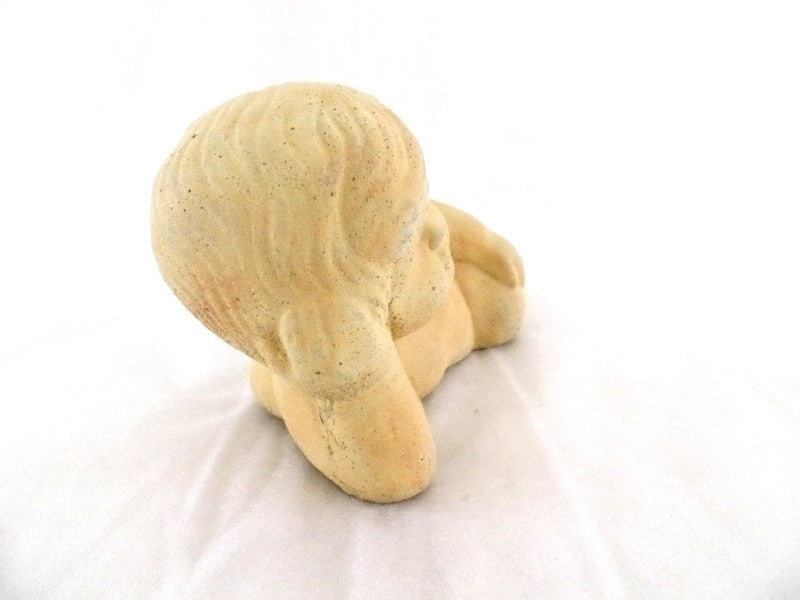 Engel 1 Engelfigur liegend Terrakotta 20x9 x 12 cm Weihnachten Dekoration Natur