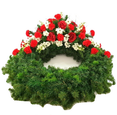 Grabkranz Kranz künstliche Blumen Grabschmuck Trauerkranz 80 cm FriedhofGedenken