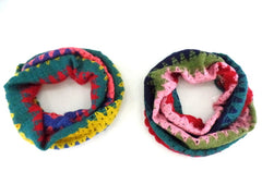 Schal Loop Wickelschal Bunt in 4 Farbvarianten Gelb, Rosa, Beige, Orange wählbar