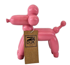 Ballon Hund Rosa Pudel Dijk Moderne Skulptur Dekofigur ca. 17,5 x 7 x 15,5 cm