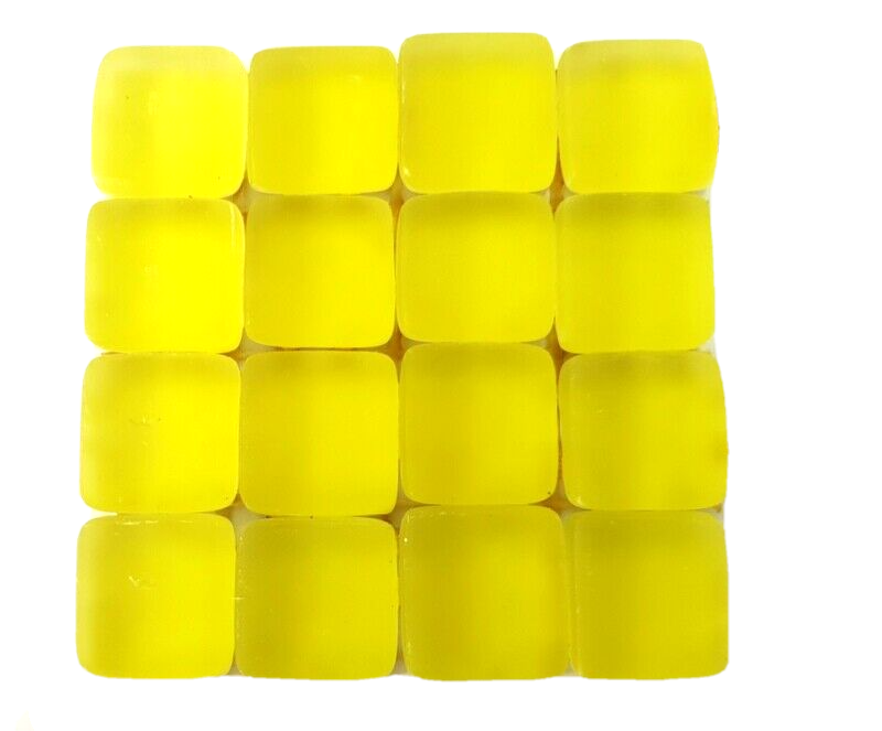 Glasmosaik Zitronengelb Mosaiksteine matt Glas Borde 4 x Quadrate Mosaik Basteln