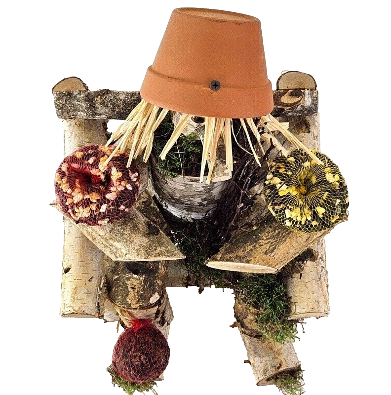Vogelfutter Figur Männchen schöne Dekoration Sonnenblumenkerne Mais Futter Mix