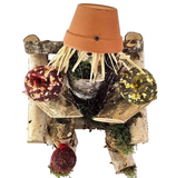 VOGELFUTTER FIGUR schöne Dekoration  Männchen Sonnenblumenkerne Mais Futter Mix