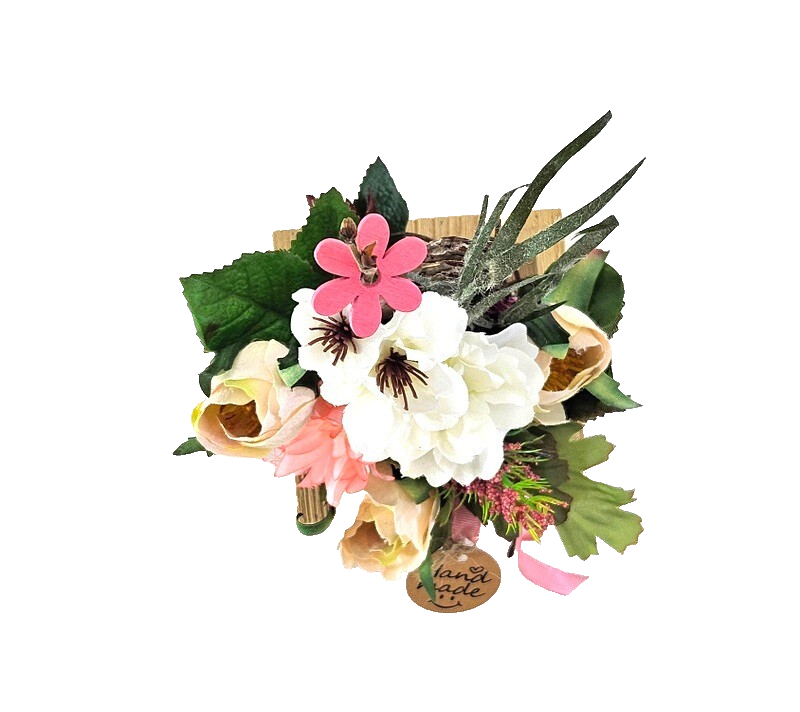 Casa-Poador Künstliches Gesteck  Kunstblume in Holzkästchen Blume  Geschenk Deko