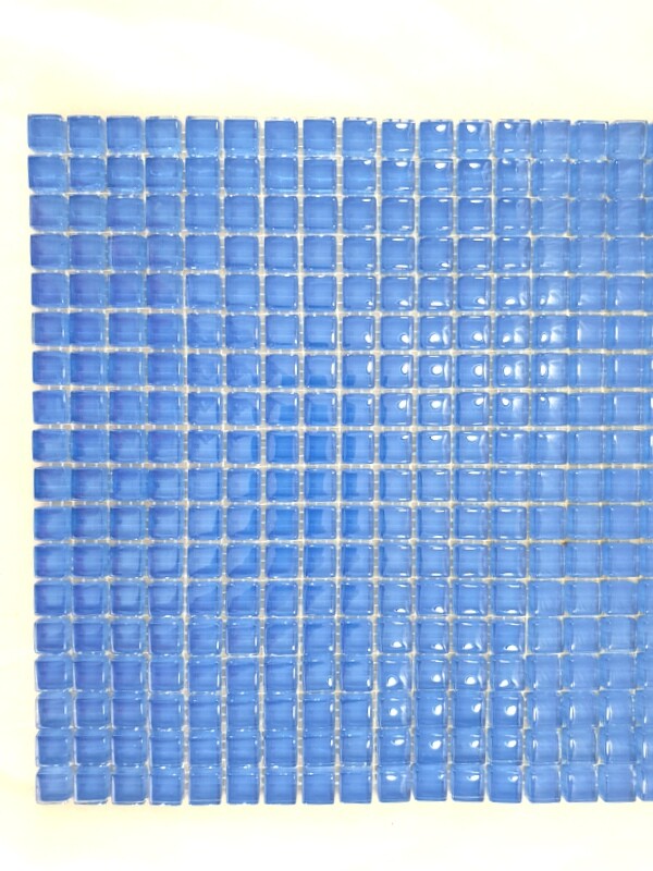 Ressalossa Glasmosaik Fliesen Meeresblau glänzend Matte 324 Steine