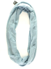Schal Rundschal Blau Grau Loop Wickelschal gestrickt Lochmuster 100% Arcylic