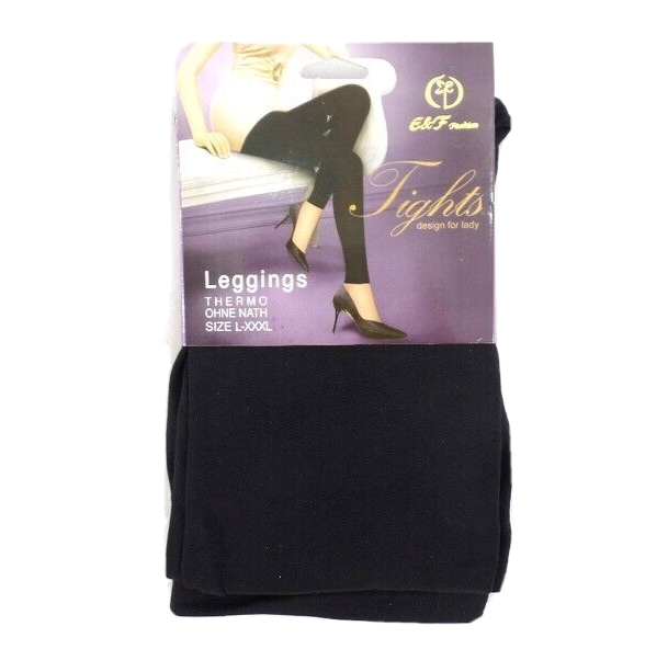 Leggings Damenleggings Thermo Schwarz ohne Naht E & F
