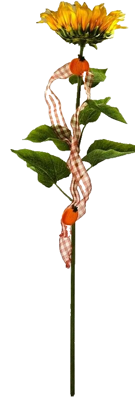 Kunstblume künstliche Sonnenblume gelb 108 L x 23 cm Band Filzkürbisse Deko