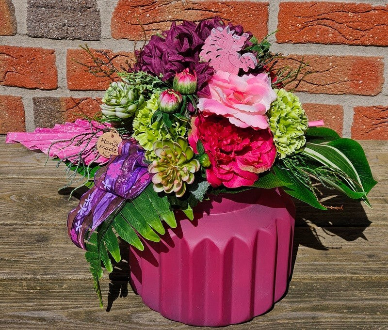 Glasvase Bourdaux rund Zick Zack Muster Petra Schnittblumen Blumen 18 H Geschenk
