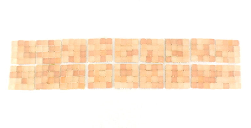 BORDÜRE Glasmosaik Lachs matt Glas Borde 18x Quadrate 50 x 50 mm 288 Steine 5 mm