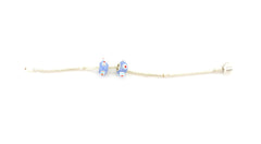 Armband Beadsarmband 20 cm Clipverschluss 2 blaue Glasperlen ohne Innengewinde