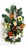 Grabschmuck Trockenblumen Mix Weiß Natur Natur Exoten Seide Strauß künstlich