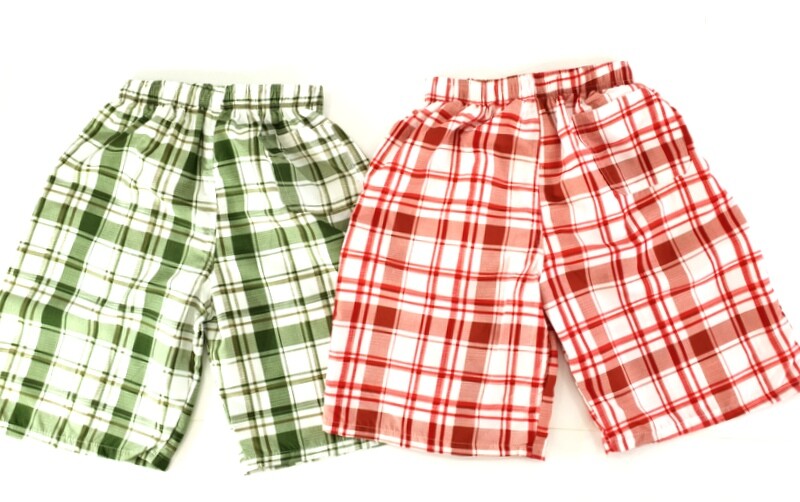 Badehosen Kinder 3 für 2 Badeshorts 164 -176 Grün Rot kariert Shorts Kinder