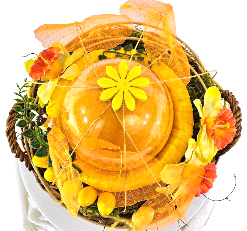 Casa-Poador Ostergesteck im Korb Osterglocken Keramikei Kunstblumen Deko