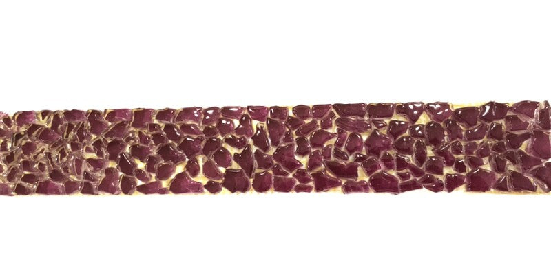 GLASMOSAIK Bordüre Crush Glas Bourdaux 1 Streifen glänzend unregelmäßig Mosaik