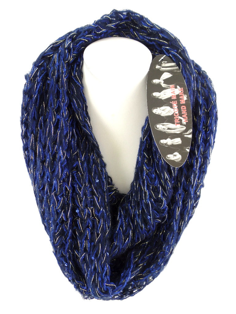 Schal Rundschal Blau Loop Wickelschal Schlauchschal gestrickt Arcylic