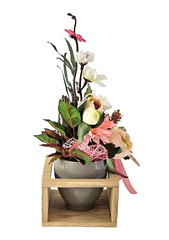 Casa-Poador Künstliches Gesteck  Kunstblume in Holzkästchen Blume  Geschenk Deko