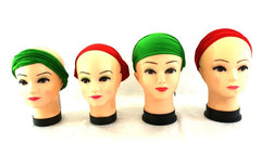 Haarband 4 er Set Unifarben 2 Farben Grün Rot Stoff Stirnband Bandana Haarbänder