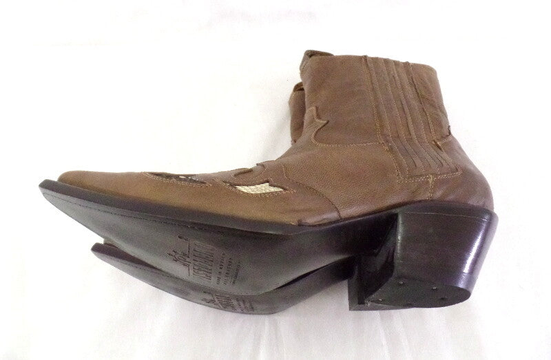 Westernstiefel 39 Braun Short Tan Natural Applikationen Leder spitz Pistolero