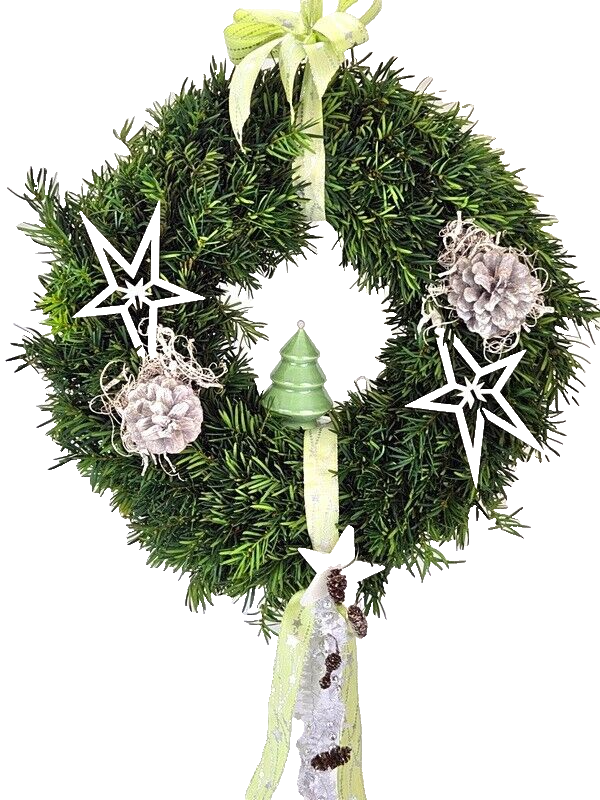 Kranz Taxus Rohling halbrund Eibe Adventskranz Frisch 40cm Dekoration Advent Tür