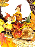 CASA - POADOR KRANZ 30 cm künstlich wie echt Herbstbätter Sonnenblume Orange