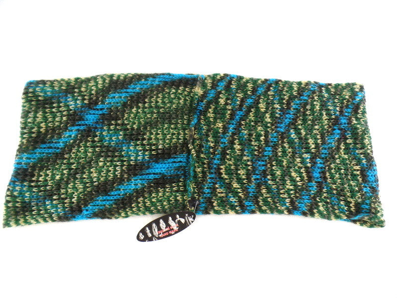 Schal Rundschal Blau Beige Grün Loop Wickelschal gestrickt Tricote Main
