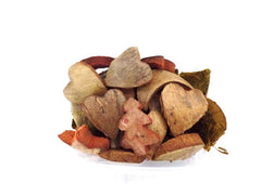 Natur Deko Sortiment Mix 230 g Mond Stern Herz Baum Holzteile Streudeko Braun