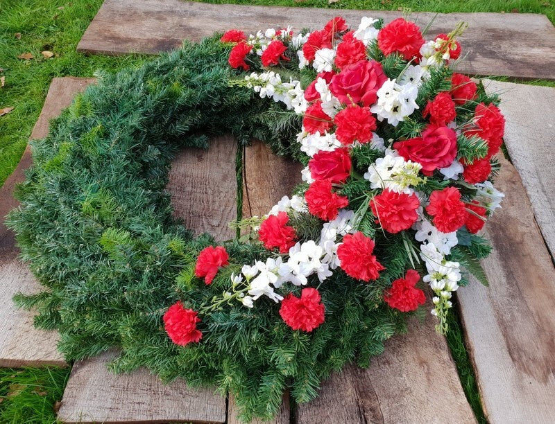 Grabkranz Kranz künstliche Blumen Grabschmuck Trauerkranz 80 cm FriedhofGedenken
