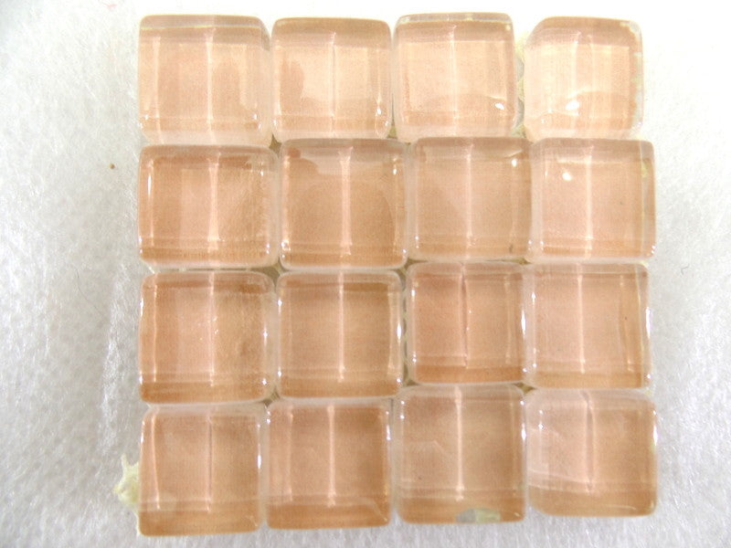 BORDÜRE Glasmosaik Lachs Klarglas Borde 18 x Quadrate 50 x 50 mm 288 Steine 5 mm