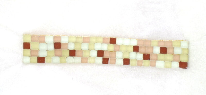 BORDÜRE Glasmosaik milchig Lachs creme braun matt Borde 1 x Streifen 92 Steine