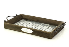 Serviertablett Holztablett 30 x 19 cm Tablett Serviertablett Deko Holz Tablett