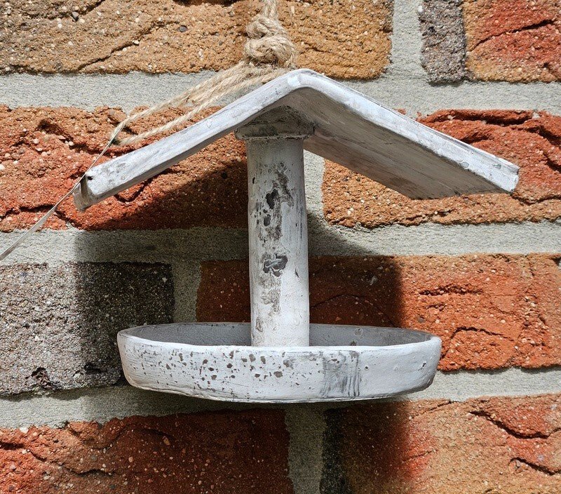 Vogel Futter Haus Station Spender zum Aufhängen Garten Vögel grau Geschenk