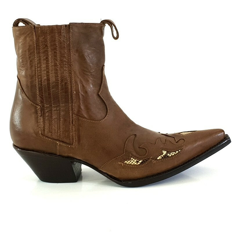Westernstiefel 38 Braun Short Natural Braun Applikationen Leder spitz Pistolero