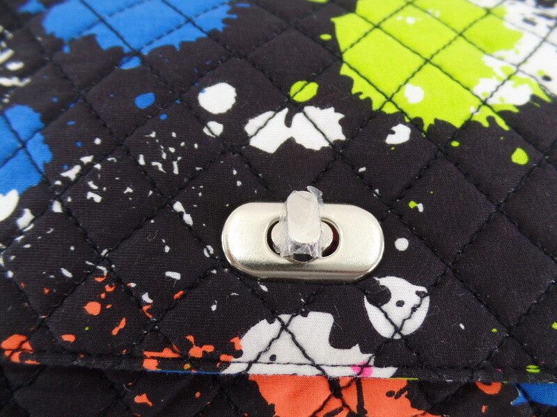 Umhängetasche Schwarz mit Fleckenmuster Schultertasche New Design Stoff