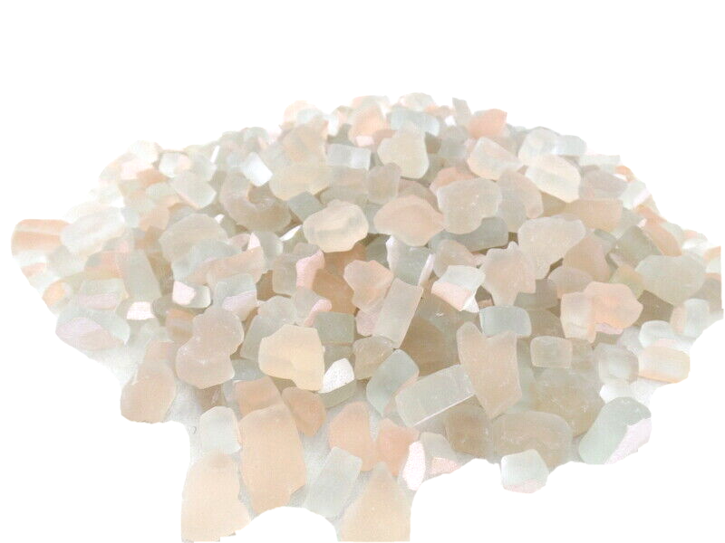 Mosaik Glas Lachs hell dunkel matt 650 g unregelmäßig Crush Glas Steine Basteln