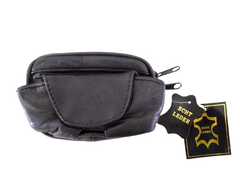 Bauchtasche Gürteltasche Freizeit Hüfttasche Schwarz Leder Gürteltasche
