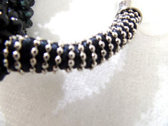 Armband Modeschmuck Magnetverschluß Schwarze Perlen Knoten Fashion Jewelry