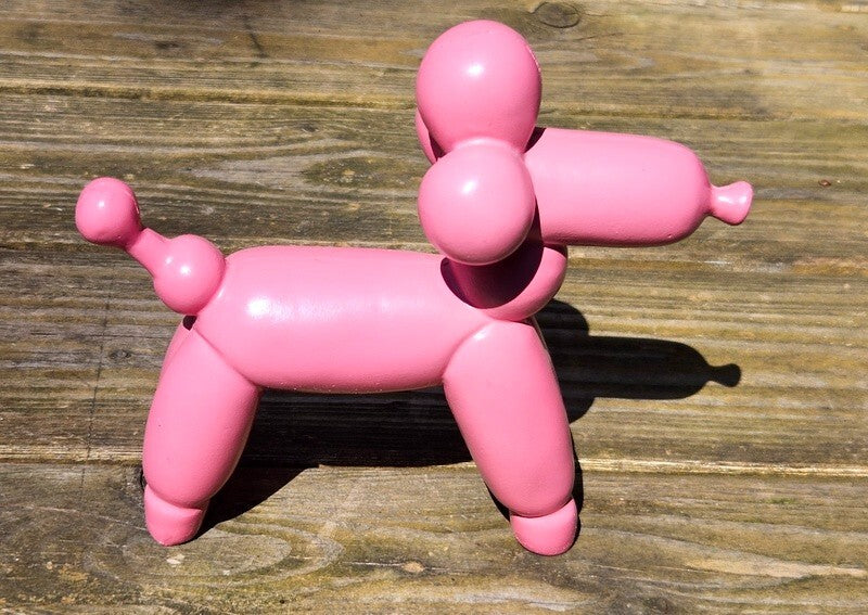 Ballon Hund Rosa Pudel Dijk Moderne Skulptur Dekofigur ca. 17,5 x 7 x 15,5 cm