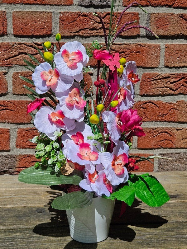 Casa-Poador Gesteck Orchidee Phalenopsis Kunstblumen Rosa künstliche  Geschenk