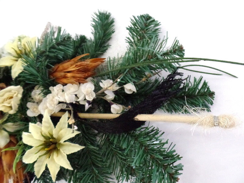 Grabschmuck Trockenblumen Mix Weiß Natur Natur Exoten Seide Strauß künstlich