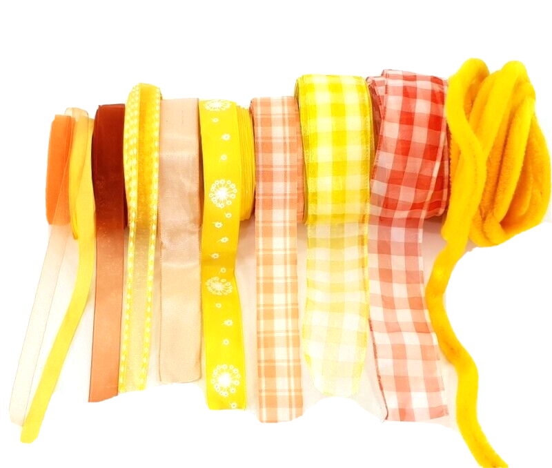 Geschenkband Schleifenband Deko Band Schleifen Bänder 10 x 5 Meter Gelbtöne DIY